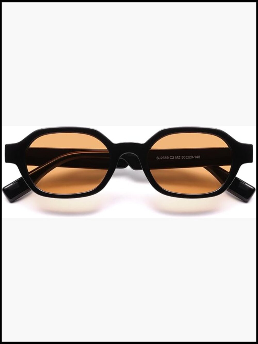 Retro Polarized Hexagon Sunglasses UV400 Protection Trendy Rectangle Frame - Picture 1 of 7